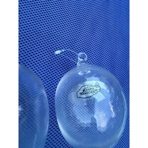 Pair of Blenko hand blown glass clear ornaments